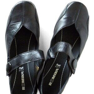 ROMIKA Citylight 87 Womens Sz 38 Black Leather Mary Jane Low Heel Shoes EUC